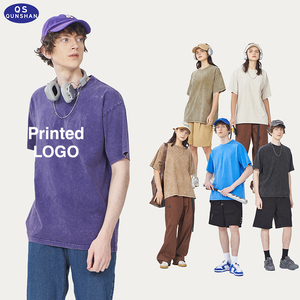 OEM Vente en gros 250g Washed Tee Heavy Weight Tshirt Dtg Noir T-<span class=keywords><strong>shirt</strong></span> surdimensionné Hommes Acid Wash <span class=keywords><strong>Vintage</strong></span> Logo personnalisé T-<span class=keywords><strong>shirt</strong></span> - Product Image 1