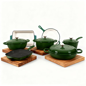 Tùy Chỉnh Chất Lượng Cao Men Nhà Bếp Nấu Ăn Nồi Thiết Lập Không Dính Hà Lan Lò Chảo Chảo Đúc Sắt Đồ Nấu Nướng Bộ Soong - Product Image 1