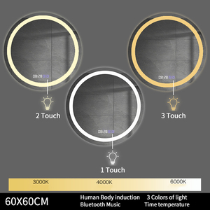 Radar Detección del cuerpo humano Iluminación frontal <span class=keywords><strong>Ducha</strong></span> sin niebla Espejo inteligente Pantalla táctil Baño Espejo Led - Product Image 4