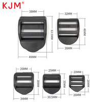 Sangle réglable robuste KJM avec logo personnalisé, boucle à étrier en plastique colorée, ajusteur de 1 pouce pour sac à dos