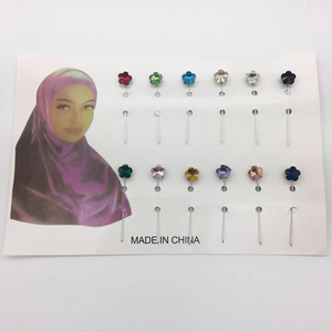 Nouveau <span class=keywords><strong>fantaisie</strong></span> personnalisé fleur cristal motif longue aiguille broche broche multi-usages sécurité Hijab écharpe broches pour les femmes musulmanes cadeau de fête - Product Image 4