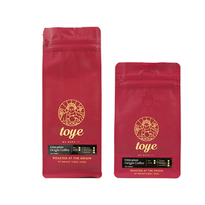 ที่กำหนดเองการพิมพ์ด้านล่างแบนเมล็ดกาแฟบรรจุภัณฑ์ถุงที่มีวาล์วทางเดียว - Product Image 1