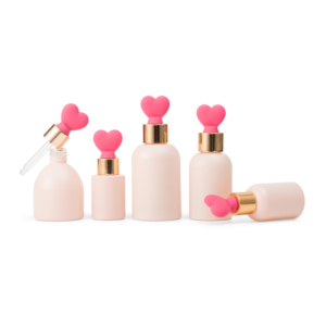 Best-selling Items 15ml30ml50ml Luxurious Cosmetic Glass Essence <strong>Bottle</strong> Transparent <strong>Bottle</strong> With <strong>Pink</strong> Heart Shaped Dropper Cap - Product Image 3
