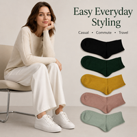 Chaussettes côtelées sans couture écologiques pour femmes - Chaussettes d'été respirantes en tricot avec motif nœud
