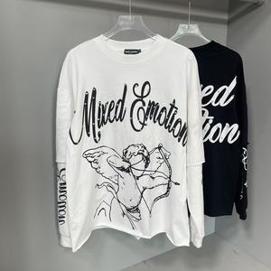 เสื้อยืดแขนยาวพิมพ์ลายกราฟิกแบบกามเทพสำหรับผู้ชายเสื้อผ้าผู้ชายพลอยเทียมออกแบบได้ตามต้องการ - Product Image 2