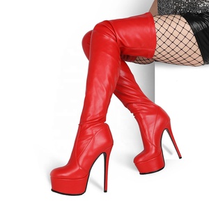 Fashion Solid High Platform Skintight High Thin Heel Women <b>Boots</b> High Heel Thigh High Booties Side Zipper Over Knee High <b>Boots</b> - Product Image 2