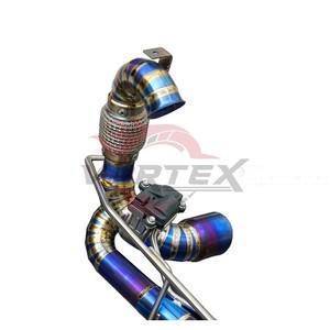 ท่อไอเสียสมรรถนะสูง Vortex Blue Burnt Titanium Valvetronic สำหรับ Smart W453 0.9T 1.0L ปี 2016-2025 แบบ Pie-cut Racing Muffler Pipe - Product Image 4