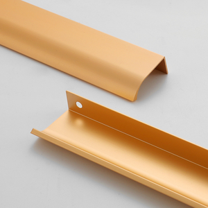 Zwart gouden aluminium meubelgreep |   Minimalistische ronde knop voor kledingkast, kast, lade - Product Image 5