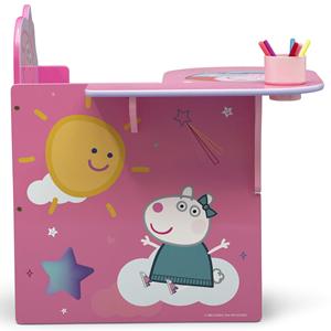 Silla de escritorio moderna de metal con diseño de <span class=keywords><strong>Peppa</strong></span> Pig para niños, con contenedor de almacenamiento para Artes <span class=keywords><strong>y</strong></span> manualidades, tiempo de merienda, tareas escolares en casa <span class=keywords><strong>y</strong></span> más - Product Image 4