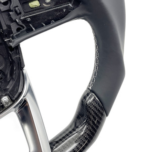 Volant <span class=keywords><strong>Audi</strong></span> Q5 OLIVER Sport Design en fibre de carbone et cuir, base <span class=keywords><strong>blanche</strong></span>, surpiqûres sans logo, sans palettes de changement de vitesse, sans A4/A6/A3 - Product Image 2