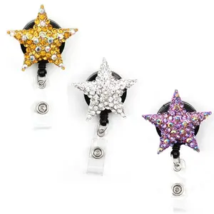 Benutzer definierte Abzeichen halter Strass Star Shape Retract able Badge Holder für Healthcare Worker Zubehör