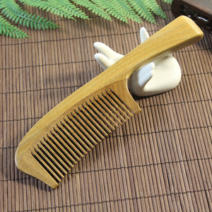 Peine de madera de sándalo verde de 20 cm+, peine de masaje de madera grande y grueso para el cuidado del cabello, para la población en general - Product Image 1