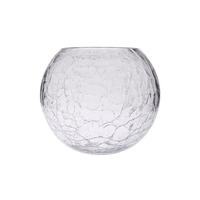 Abat-jour en verre soufflé transparent craquelé, vente en gros, couvercle en verre rond texturé effet glace craquelée pour remplacement d'éclairage intérieur