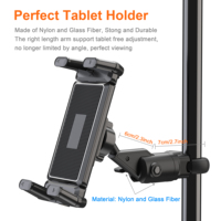 Support de tablette réglable et flexible avec pince de fixation, support de microphone portable en ABS pour bureau