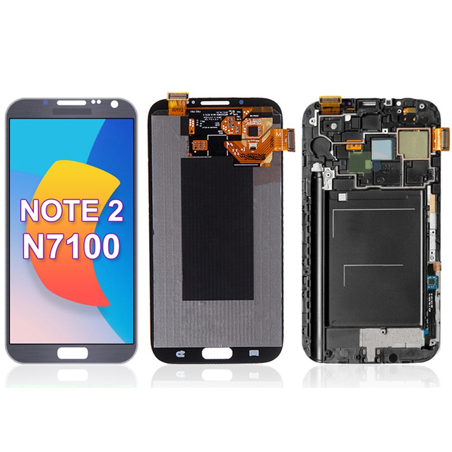With Frame for SAMSUNG NOTE 2 N7100 LCD Display With Frame Touch Screen Digitizer Assembly
