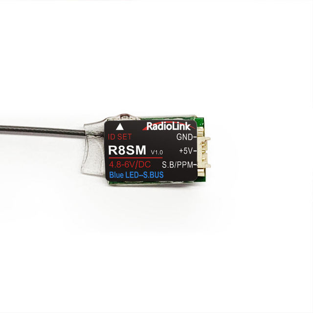 Radiolink 2.4GHz R8SM 8 Channels RC Receiver Super Tiny Plastic SBUS/PPM Mini Works T8FB/T8S Transmitter Controller