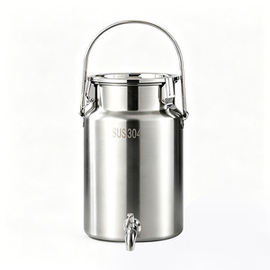 Conteneur circulaire hermétique en acier inoxydable 304 avec <span class=keywords><strong>robinet</strong></span> pour soupière, eau de maternelle, lait d'été, thé aux fruits - Product Image 4