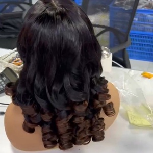 Human <b>Wigs</b> Bouncy Curly <b>Bob</b> Human Hair <b>Wigs</b> 5*5 Lace Frontal <b>Wig</b> 250% Bouncy Curly Lace Front Fast Shipping - Product Image 4