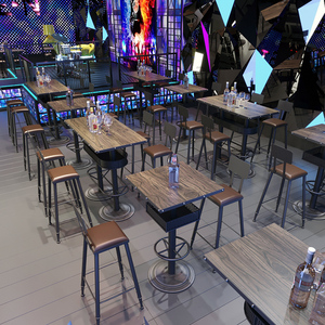 Retro Phong Cách Công Nghiệp <span class=keywords><strong>Bar</strong></span> Cao Bảng Và Ghế Dj Yên Tĩnh Thanh Rải Rác Sắt Cao Phân Nhạc Đêm Disco Nội Thất Thiết Lập - Product Image 2