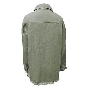 Chaquetas vaqueras de otoño y primavera para mujer, chaqueta vaquera de manga larga, camisa con botones, chaqueta sólida, chaquetones informales para <span class=keywords><strong>novio</strong></span> con bolsillos - Product Image 3