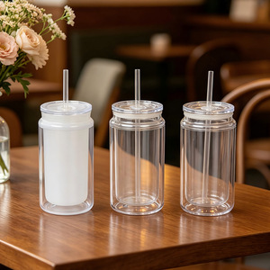 Vaso con globo de nieve de 16 oz, vaso que brilla en la oscuridad para uso nocturno, vaso con globo de nieve transparente preperforado, cantidad de pedido: 40 piezas - Product Image 6