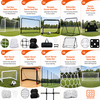Filets de football portables hexagonaux 5 contre 5, grand format 8 pieds x 8 pieds, avec contour en gazon synthétique et cible de rebond en forme de Z pour enfants