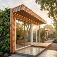 Conteneur de luxe écologique en acier inoxydable, design biophilique durable pour bureau, villa préfabriquée, hôtel, studio de jardin