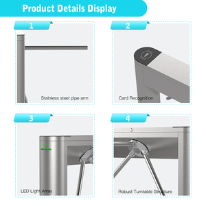 Système de barrière d'accès intelligent HCW <span class=keywords><strong>TCP</strong></span>/<span class=keywords><strong>IP</strong></span> QR <span class=keywords><strong>ESD</strong></span> Tourniquet d'entrée Contrôle de foule Tourniquet trépied - Product Image 6