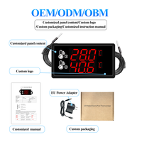 Detector Industrial de Temperatura Dual con Pantalla, Sonda Impermeable, Carcasa de ABS, Monitor de Alarma de Temperatura para Monitoreo de Cadena de Frío, CE
