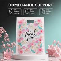 Sac de remerciement en plastique à poignée découpée, plusieurs tailles, épais, réutilisable, pour vêtements, cadeaux, vente au détail, idéal pour les petites entreprises - Offre Spéciale