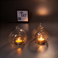 Bougie suspendue en verre transparent de 8cm 10cm 30g et porte-bougie Rglass pour des styles spéciaux personnalisés.