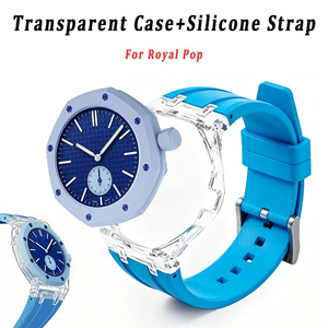 Correa de silicona transparente Glacier para reloj de bolsillo <span class=keywords><strong>Swatch</strong></span> Royal Pop AP, convertible en correa de reloj de pulsera - Product Image 1