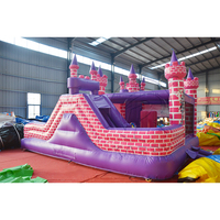 Château gonflable commercial avec toboggan, imprimé UV, en PVC, pour jardin, château gonflable pour enfants