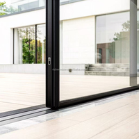 Porte coulissante panoramique en aluminium à rupture de pont thermique sur mesure, design minimaliste, étanche, en fibre de verre pour balcon d'hôtel et jardin