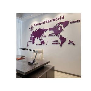 Autocollant de papier peint mural de conception de carte du monde moderne auto-adhésif <span class=keywords><strong>3D</strong></span> imperméable pour la décoration murale de villa - Product Image 3