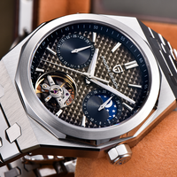 PAGANI DESIGN Nouvelle montre de luxe pour homme, automatique, mécanique, avec cadran lunaire, verre saphir, acier inoxydable, montre mécanique de style business