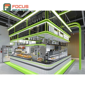 Creative Coffee Display Rack Retail Snack <b>Shelf</b> <b>Walnut</b> Finish Cafe Product Display Rack - Product Image 2