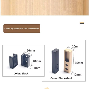 Tringle à vêtements carrée en alliage d'aluminium épaissi pour un rangement silencieux et antidérapant - Product Image 2