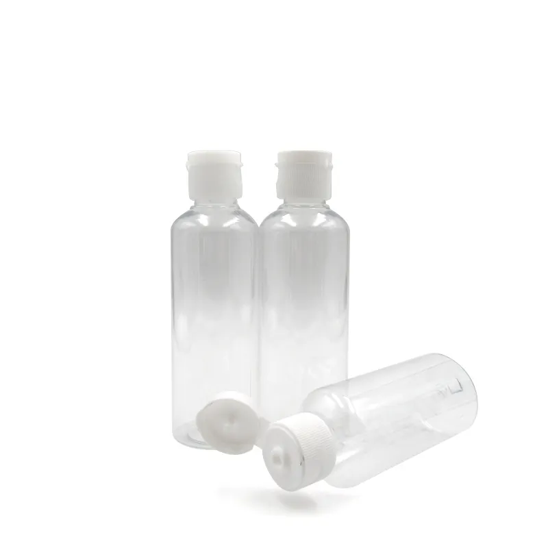 10ml 20ml 30ml 50ml 60ml 100ml kosmetischer Haustier plastik behälter, der Shampoo-Kosmetik flaschen mit Klappdeckel verpackt