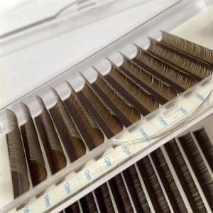 Extensions de cils individuelles en volume synthétique PBT, fabriquées à la machine, professionnelles, classiques, colorées, 0.03 0.05 0.07 0.10 0.15 0.20 - Product Image 1