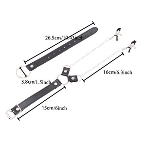 Pinces à mamelon avec <span class=keywords><strong>anneau</strong></span> de pénis en métal inoxydable longue chaîne testicule Bondage stimulateur de mamelon érotique BDSM jouets sexuels pour hommes Couples - Product Image 2
