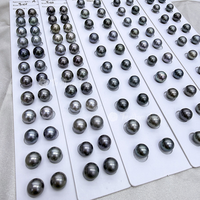 Muses Jewels - Grande réduction - Perles de Tahiti noires naturelles - Perles d'eau de mer - 9 mm-12 mm - Paire assortie pour la fabrication de bijoux - Perlas Naturales