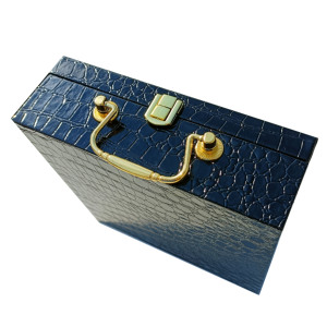 Caja de cuero PU personalizada <span class=keywords><strong>para</strong></span> cinturón, caja de madera de lujo con textura de cuero de cocodrilo <span class=keywords><strong>para</strong></span> regalo de <span class=keywords><strong>papá</strong></span> - Product Image 2