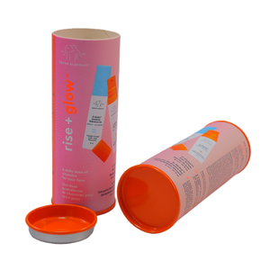 Tubo de Papel <span class=keywords><strong>Rosa</strong></span>, Cartón Rígido, Empaque Boutique Exquisito con Tapa de Plástico, Forro de Papel con Diseño <span class=keywords><strong>Pastel</strong></span>, para Cosméticos - Product Image 2