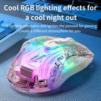 LANGTU G4 Mouse Gaming RGB transparan, Mouse optik ergonomis 7 tombol dapat disesuaikan