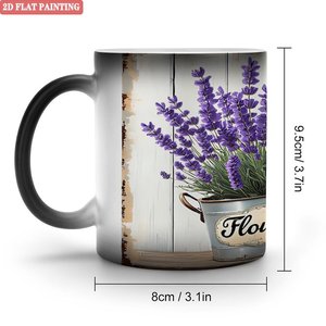 Mug en céramique à changement de couleur, noir givré, 11 oz, tasse vierge pour sublimation DIY - Product Image 1