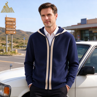 Cardigan classique en cachemire épais à fermeture éclair, tricoté jacquard 2x2, avec capuche, chaud et de qualité supérieure