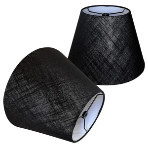 Abat-jour en tissu noir fait main, style rustique, pour lampe de table, murale ou sur pied, accessoire - Product Image 5