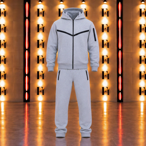 Men’s Tracksuit Set Embroidered Zip Up <b>Hoodie</b> Sweatshirt Hooded Set Sweatpants Streetwear <b>Running</b> Jogging Two Piece Outfit - Product Image 1