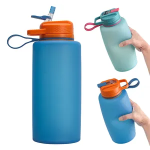Garrafa de silicone dobrável, garrafa de galão de silicone para beber e atividade ao ar livre 2,2l